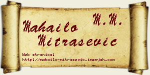 Mahailo Mitrašević vizit kartica